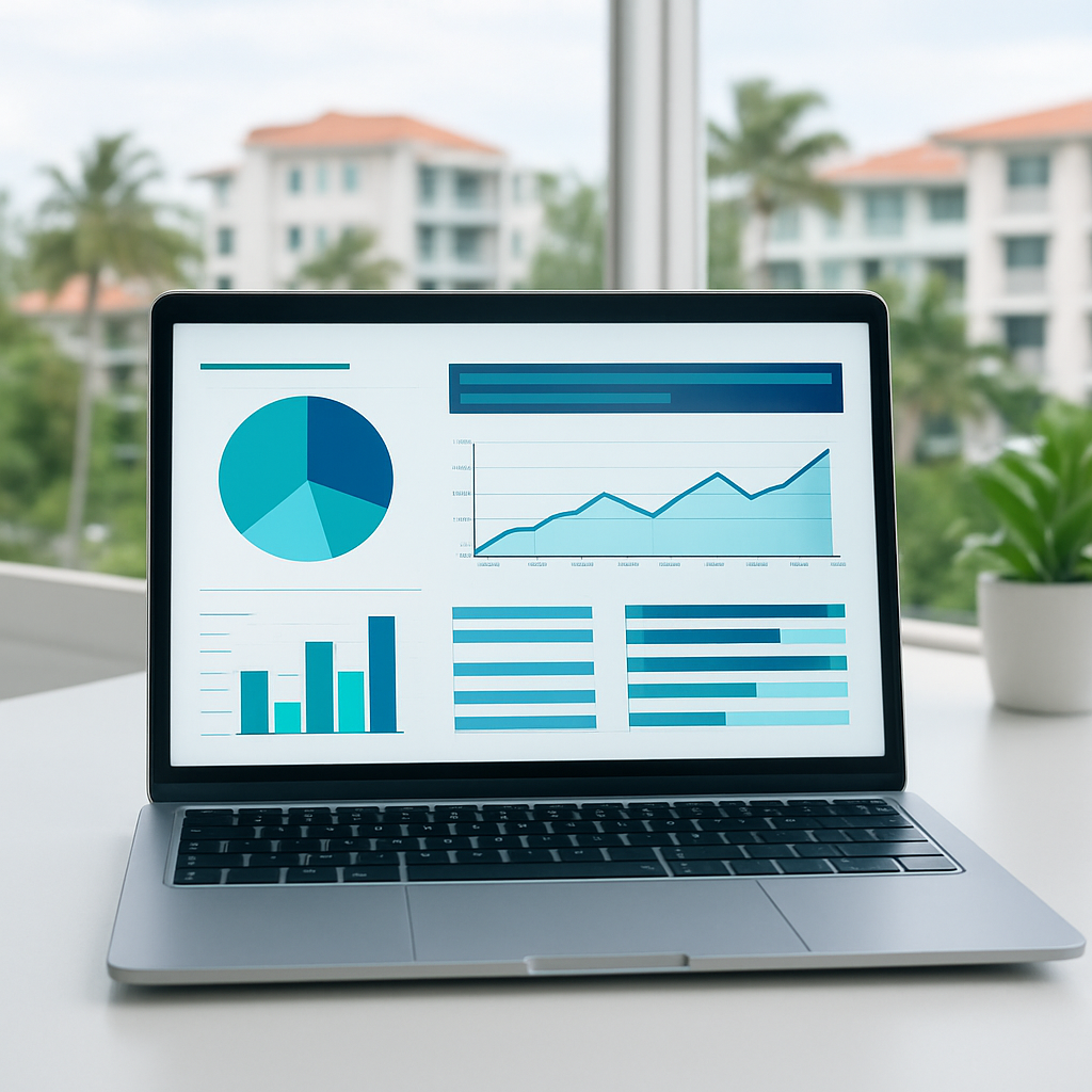 Modern financial dashboard with charts and reports for a community association